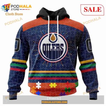Custom Edmonton Oilers Fearless Aganst Autism Sweatshirt NHL Hoodie 3D - Podhalastore